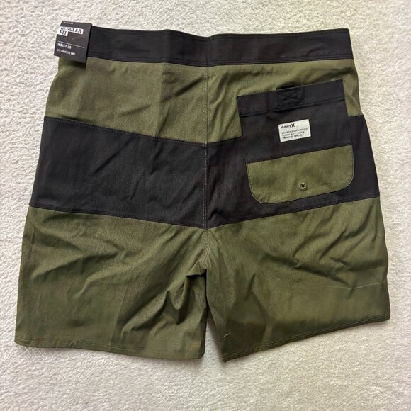 NWT Hurley Mens 29 (32") Transit 18" Walk Outdoor Hybrid Short Green Black - Picture 4 of 7